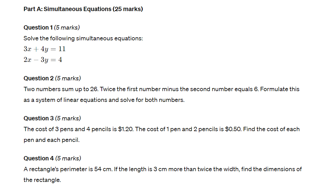 Secondary 2 Normal Academic Mathematics Test Paper ( May 2024 )